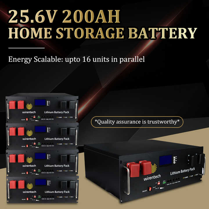 Renewable 5KWh 10KWh Solar Home Energy Storage Lithium Battery 24V 100Ah 200Ah Off-grid Solar Power Systems Wirentech