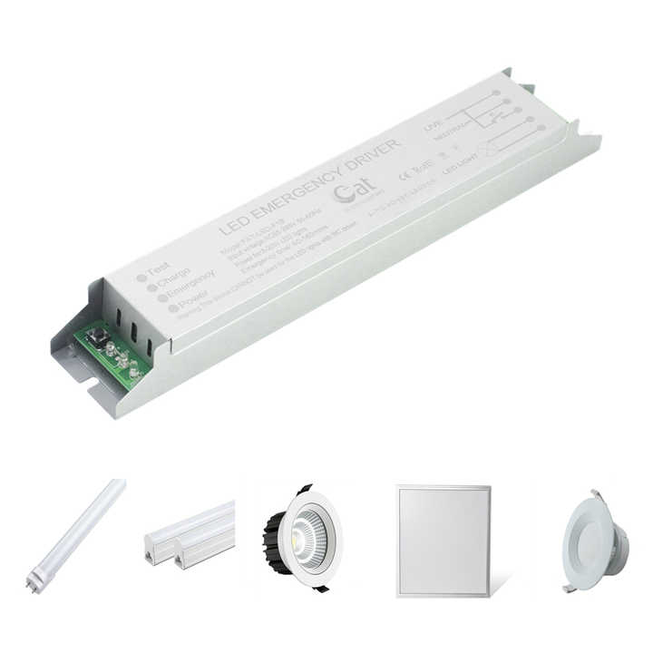 LED Emergency Backup Power Supply 3-20W Full Power Output Dustproof for LED Down Light Flood Light High Bay Light Street Light Outdoor Lighting Applications FAT