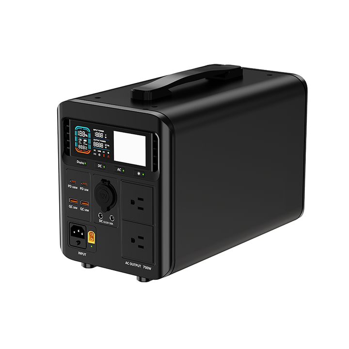 Portable Power Bank 700W 672Wh LiFePO4 Battery AC/DC Output Outdoor Solar Generator JNGE