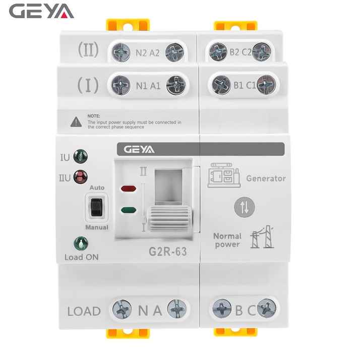 GEYA G2R Changeover Switch 63A 4P 3 Phase Automatic Transfer Switch Controller for Dual Power Supply Systems GEYA OEM ODM