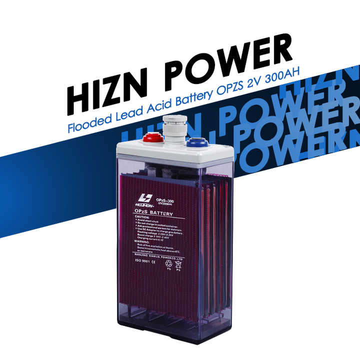 Deep Cycle Tubular 2V 300Ah Rechargeable OPzS Lead Acid Battery Flooded High Capacity Long Life Solar Energy Storage Telecom Power Supply HUIZHONG