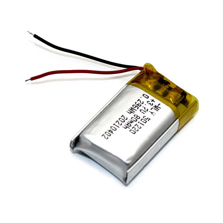Customized Rechargeable 3.7V Polymer Battery 501220 80mAh Li Lithium Lipo Battery for Small Devices with High Cycle Life and Custom Sizes Wiliyoung