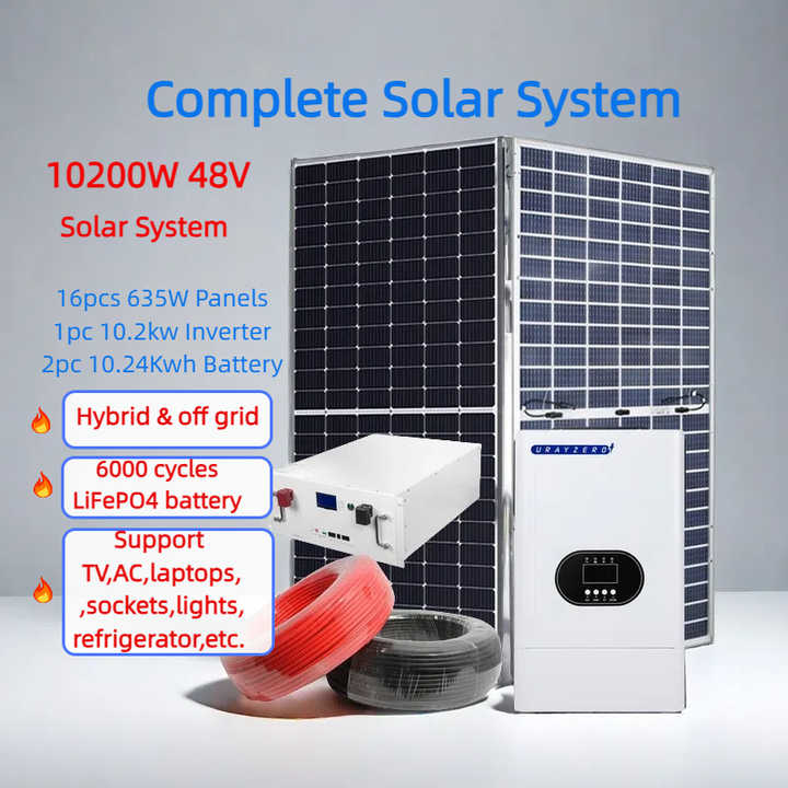 Solar Power System Off-Grid with Battery and Inverter 3KW-50KW Home Use Monocrystalline Silicon MPPT Controller Urayzero