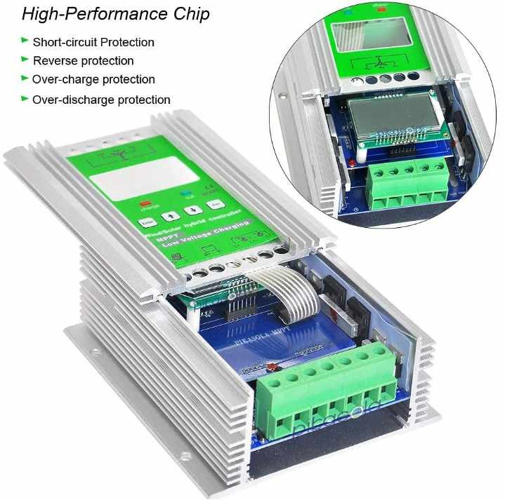 Wind Turbine MPPT Charge Controller 800W Hybrid Solar & Wind Energy System 48V 30A LCD Display JNGE
