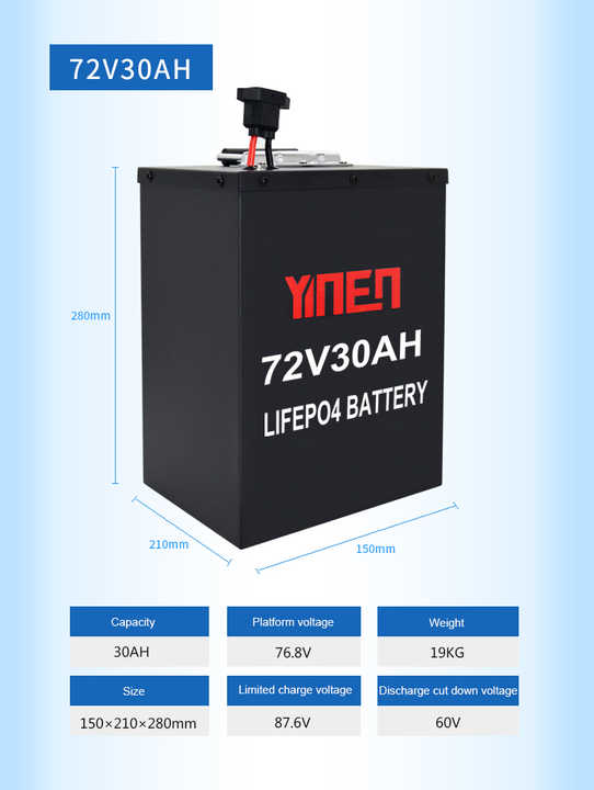 MSDS Electrical Forklift Use 72V 60V 48V 30AH 50AH Electric Bike Tricycle Battery Pack Lithium Ion Lifepo4 Battery Long Cycle Life Power Tools Solar Energy Storage Golf Carts YINEN