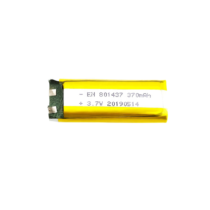 Lithium Polymer Battery 801437 370mAh 3.7V High-Cycle Life for Consumer Electronics & Home Appliances Encore Factory