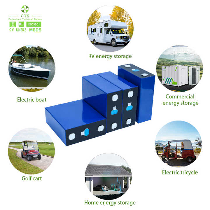 CTS Prismatic LiFePO4 Battery Cell 6000 Cycle Life High Durability for Solar Storage EV Power Tools