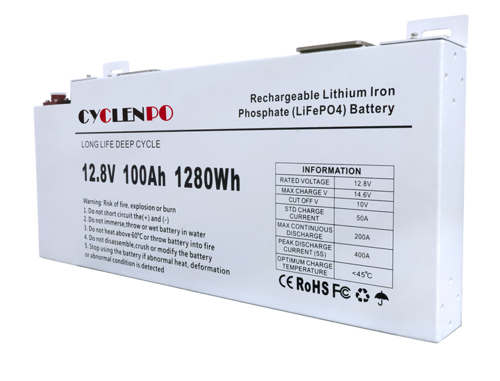 Lifepo4 Battery 12.8v 100Ah Deep Cycle for Electric Vehicles and Consumer Electronics