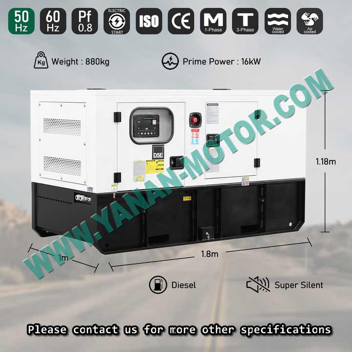 3000kW Silent Diesel Generator 3kW with VOLVO Engine 30kW Three Phase Power Supply YANAN