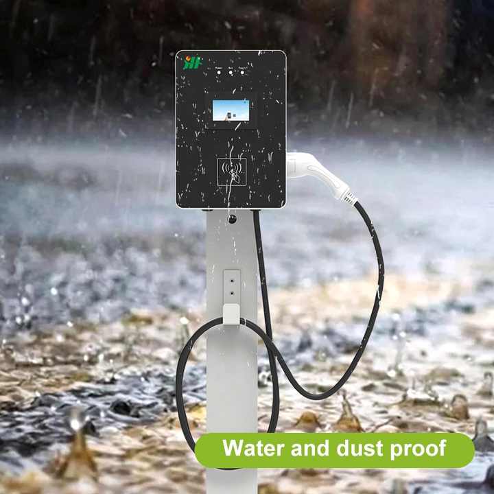 Hongjiali 400V 3 Phase 32A Type 2 Wallbox AC Charging Station with Leakage Protection for Electric Vehicles 22kW