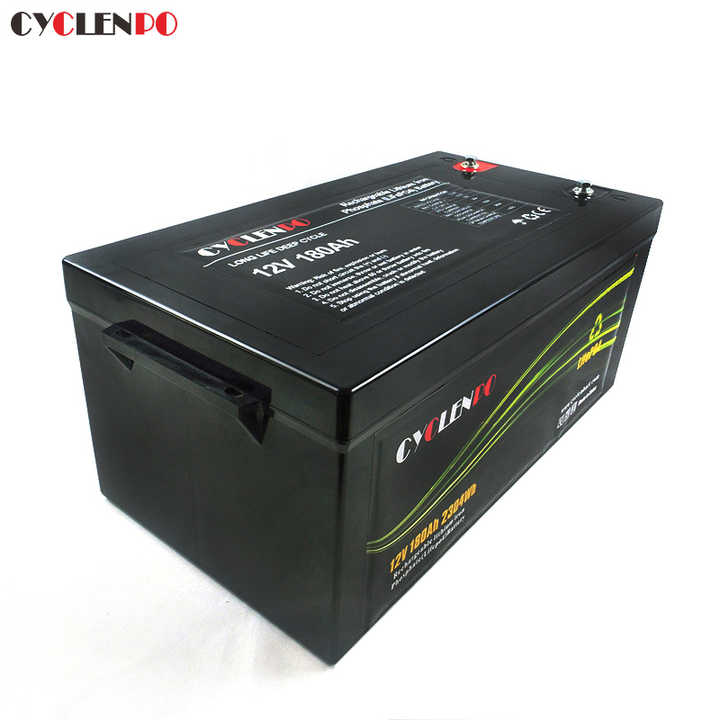 Factory Direct Deep Cycle Lithium Ion 12V 180Ah LiFePO4 Battery Pack 6000 Cycles High Capacity Energy Storage for Solar Power Systems cyclenpo