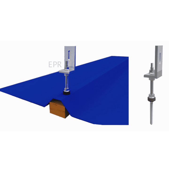Custom Aluminum L Feet for Solar Mounting PV Mount Parts including Hanger Bolt Customized Metric Measurement System Solar L-foot clamp Silver 15 Years Warranty EmperySolar