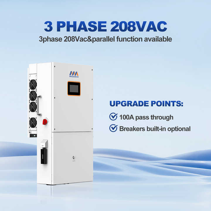 Hybrid Solar Inverter 120V 240V 10KW Split Phase Output for Home Solar Energy Storage Systems Megarevo