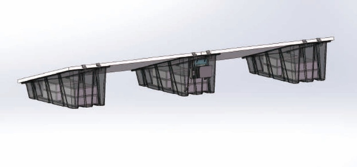 Plastic Ground Bracket Polypropylene Ballast for Roof Mount Solar Panels Wind Load 60m/s Snow Load 1.4KN/㎡ 1150*525*458mm EmperySolar