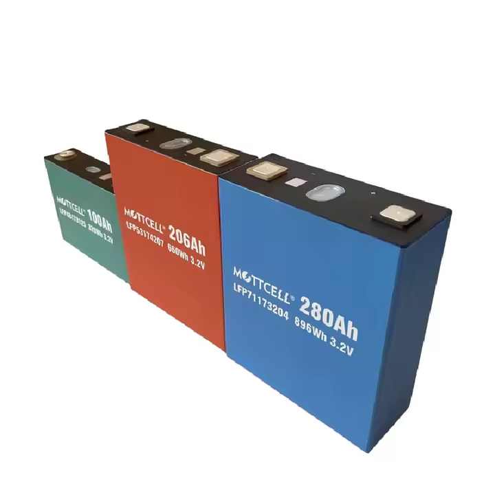 Li-Ion Energy Storage System 6000 Cycles Long Life Prismatic Rechargeable Battery 3.2V 100Ah 206Ah 280Ah for Solar Energy Storage Electric Vehicles Mottcell