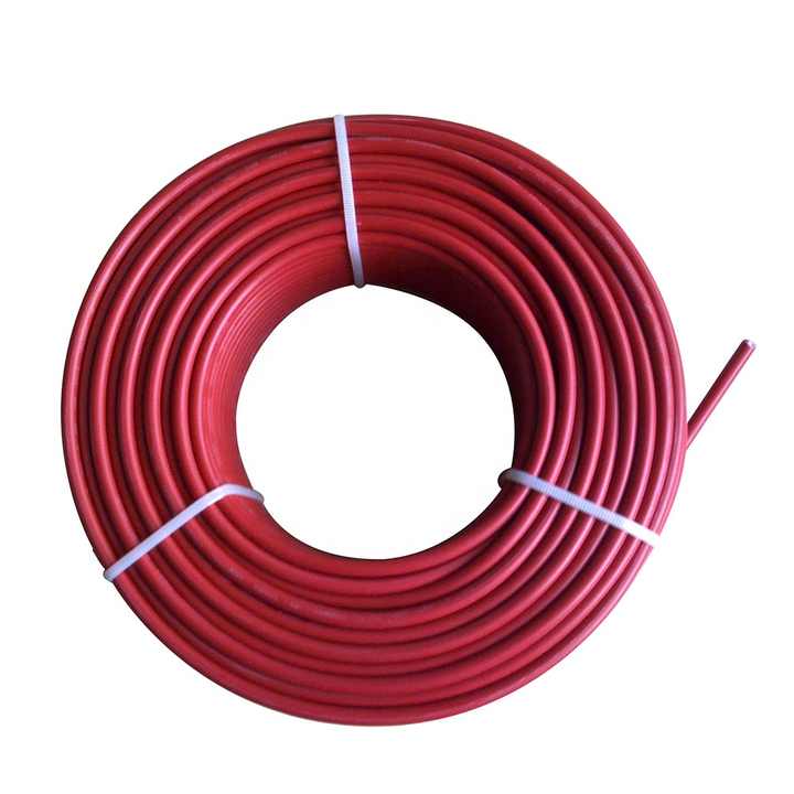Solar DC Cable Tinned Copper Conductor Single Row Twin Core Photovoltaic Solar Energy System Cable with Polyethylene Insulation and Jacket 4mm2/6mm2 Black and Red