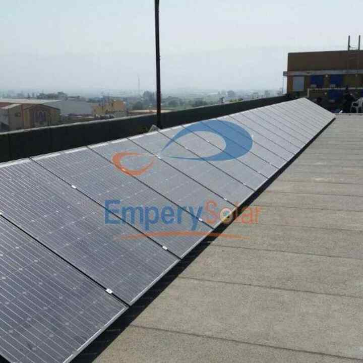 Flat Roof Solar Panel Mounting System Hot-Dip Galvanized Steel Q235 10kW Commercial Use EmperySolar