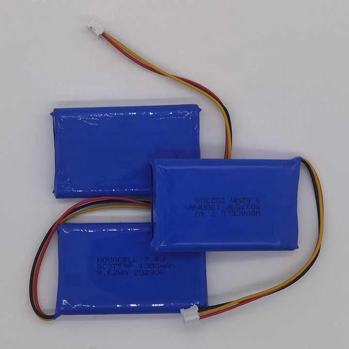 High Quality 3.7v Lithium Polymer Battery 7.4v 1500mah 1300mAh Lipo Battery 503759 Rechargeable Li Ion Batteries for Power Tools Solar Energy Storage Systems NOVACELL