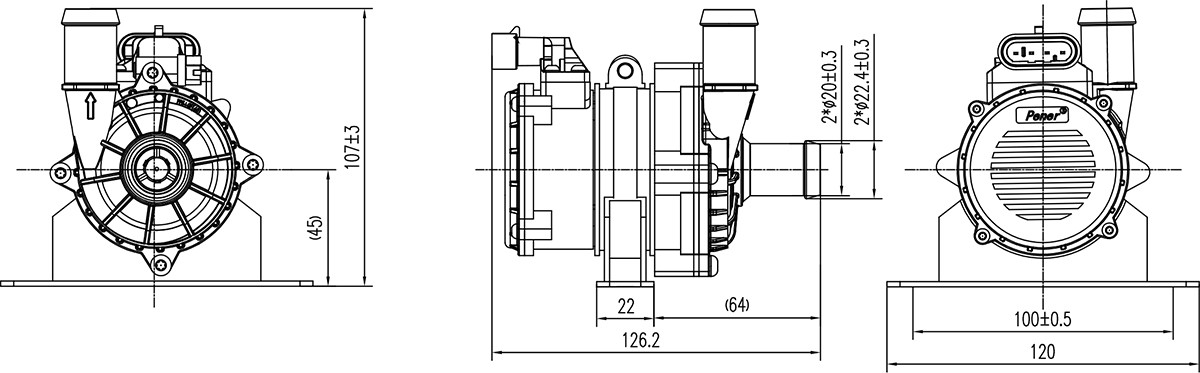ECP80 12V High-Efficiency Brushless DC Motor with Overvoltage & Undervoltage Protection for Industrial Applications