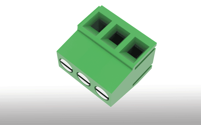PCB Terminal Block KF128R(H:13.9)-5.00mm Brass Tin Plated High Voltage Resistance 300V 10A for Energy Storage Systems