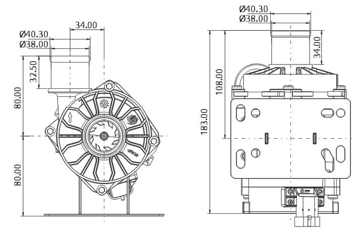 Energy Storage Water Pump P9007 24V 100L/min Liquid Cooling System for Battery Thermal Management