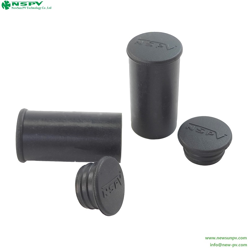 Solar Connector Dust Cap Dust Protection for PV4.0 Male/Female Connectors Black EPDM UL94-V0 Rated