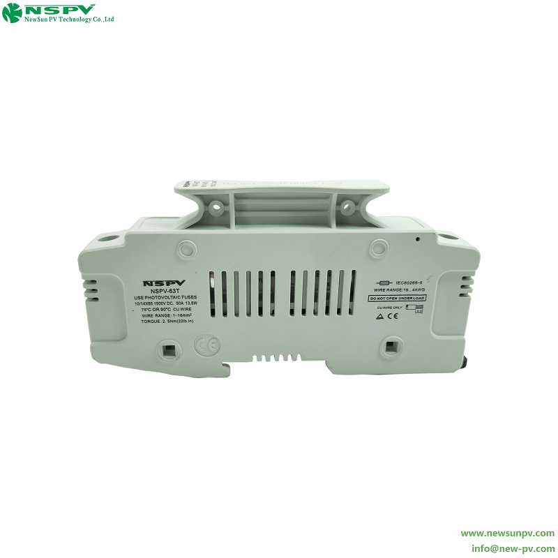 1500VDC Solar Fuse Holder 50A PA Insulation Overcurrent Protection for PV Systems