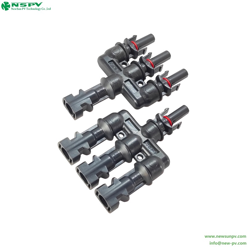 Solar 1500VDC PV4.0 2in1/3in1/4in1 Branch Connector IP68 Waterproof Detachable for Solar Power Systems