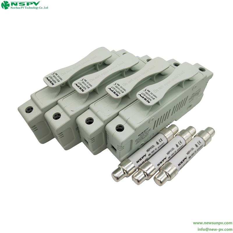 1500VDC Solar Fuse Holder 50A PA Insulation Overcurrent Protection for PV Systems