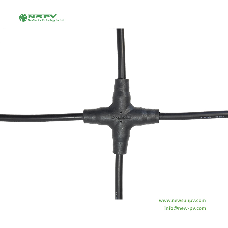 Solar Cable Assembly 2in1 Cross Type PV4.0 DC 1500V 30A IP68 Waterproof for Solar Energy Systems