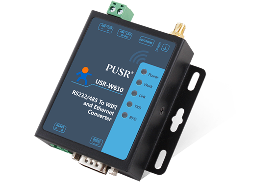 USR-W610 Serial to WiFi Converter for Industrial IoT Applications with RS232/RS485 and Ethernet Connectivity