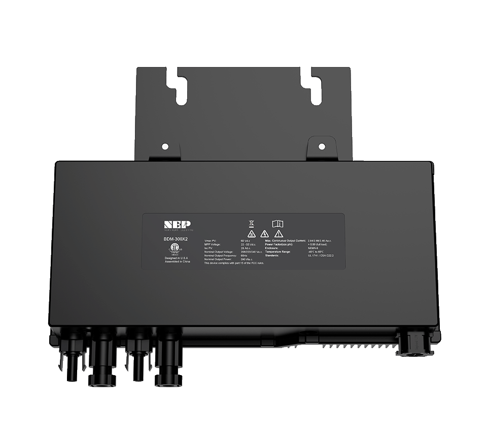 BDM 600-LV Microinverter Dual 360W Panel Support with Integrated Ground for Solar PV Systems