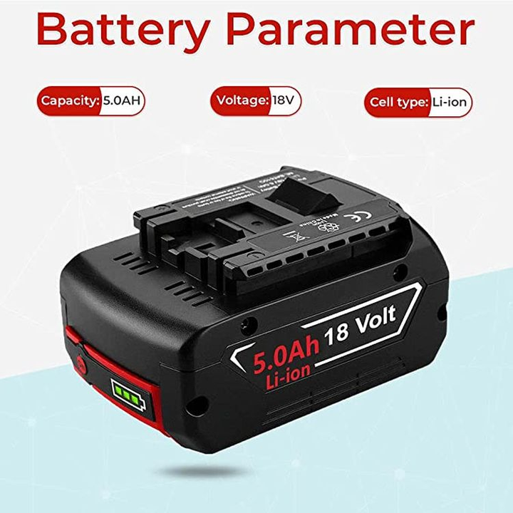 Power Tool Battery 18V 3000mAh 4000mAh 5000mAh 6000mAh High-Capacity Rechargeable Li-ion Replacement for Tools Toys and Home Appliances RHY