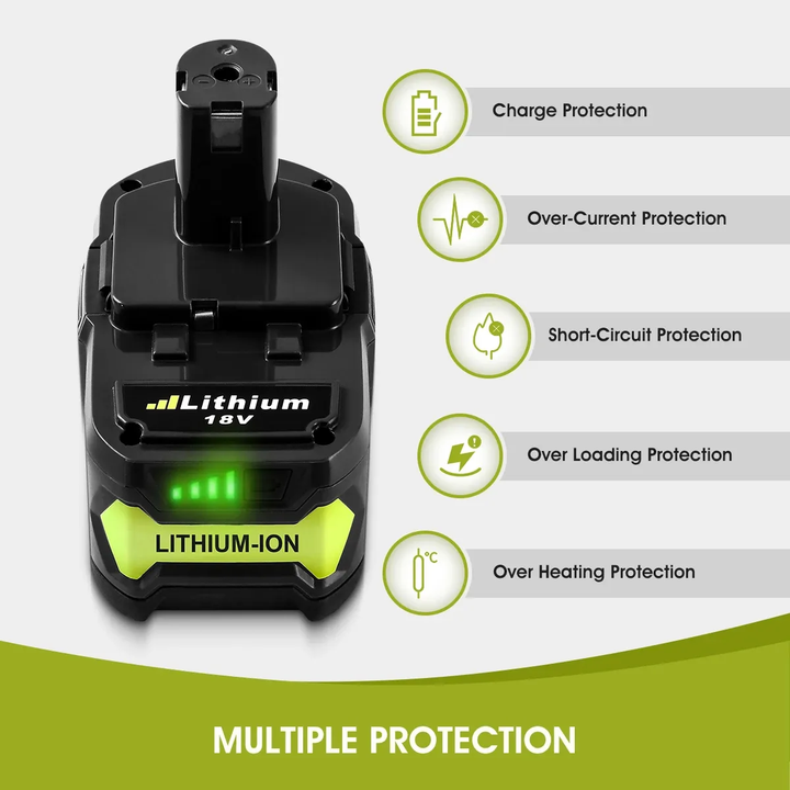Ryobi 18V Replacement Battery 6.0Ah Lithium Ion Cordless Power Tools P102 P103 P104 P105 P107 P108 P109 Models