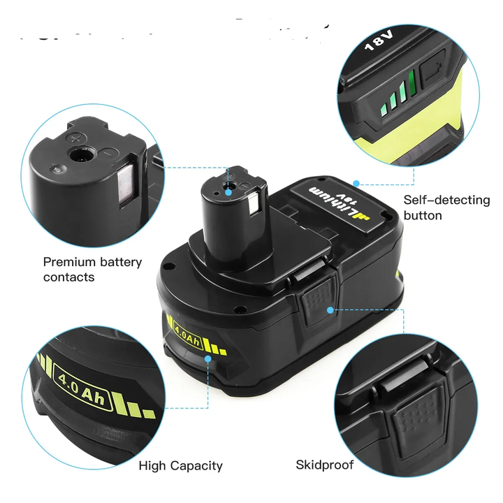 Ryobi 18V Replacement Battery 6.0Ah Lithium Ion Cordless Power Tools P102 P103 P104 P105 P107 P108 P109 Models