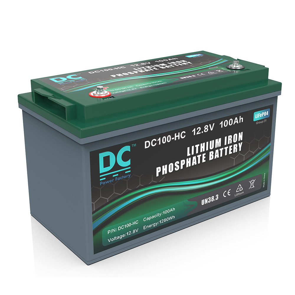 12.8V 100Ah DC100-HC LiFePO4 Battery High-Capacity Deep Cycle Energy Storage System for Solar Power and Off-Grid Applications