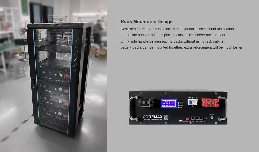 Rack Mount Lithium Ion Battery 48V 100Ah for Home Energy Storage System LiFePO4 Powerwall