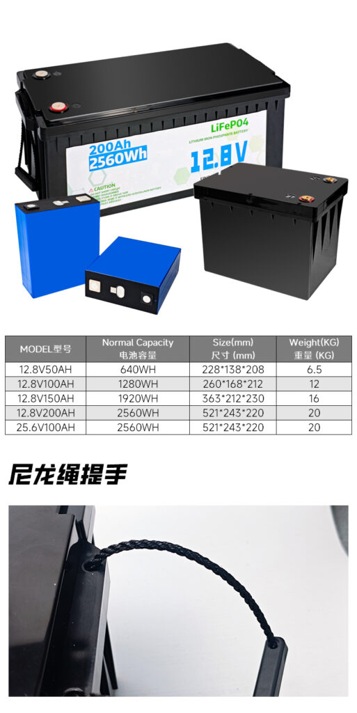 Lead Acid Replacement Lithium Battery 12.8V 200AH High-Capacity Deep Cycle for Solar Energy Storage Systems