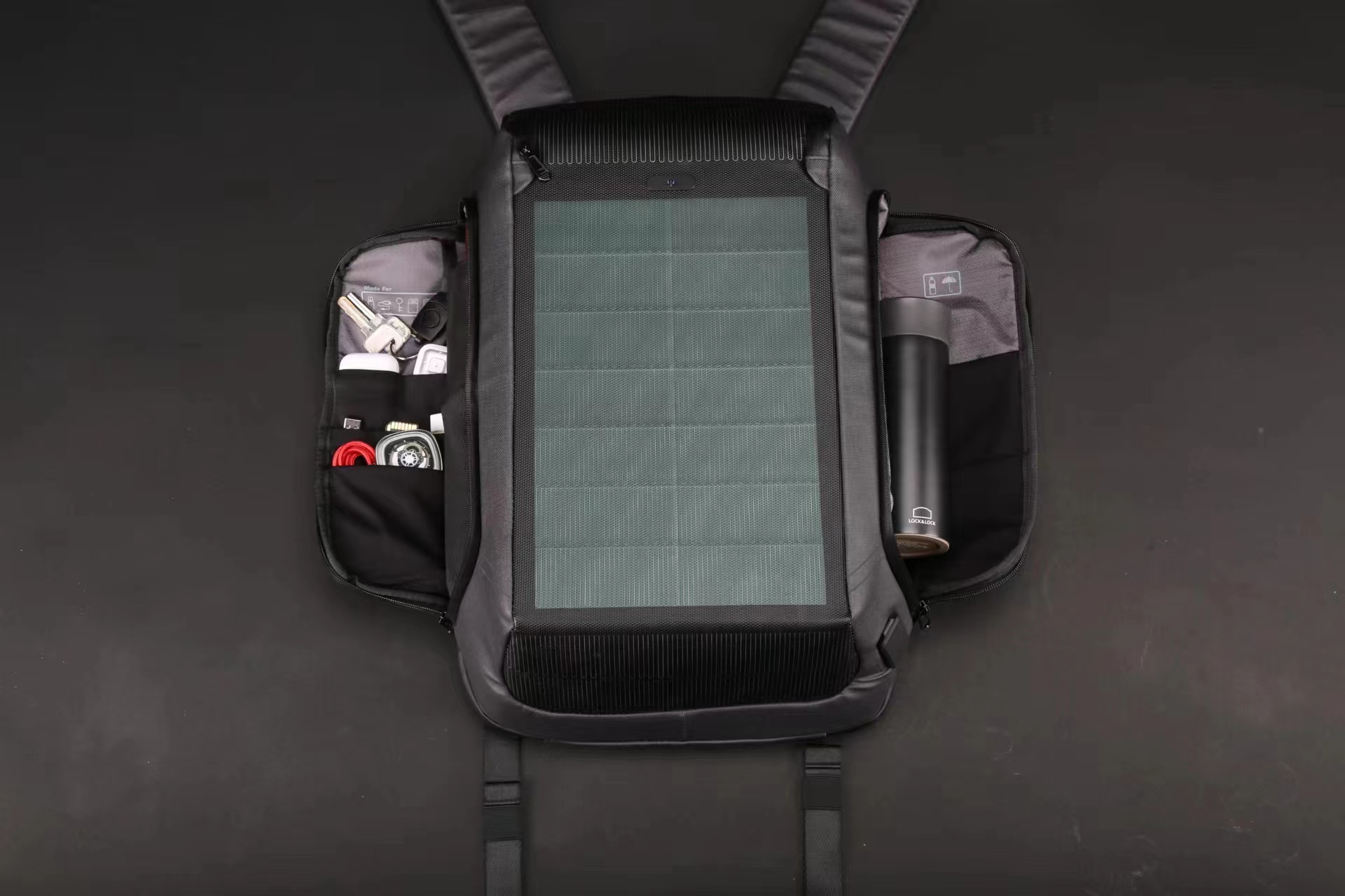 Solar Backpack Portable Solar Charging for Outdoor Adventures Durable Water-resistant Eco-friendly Power Solution