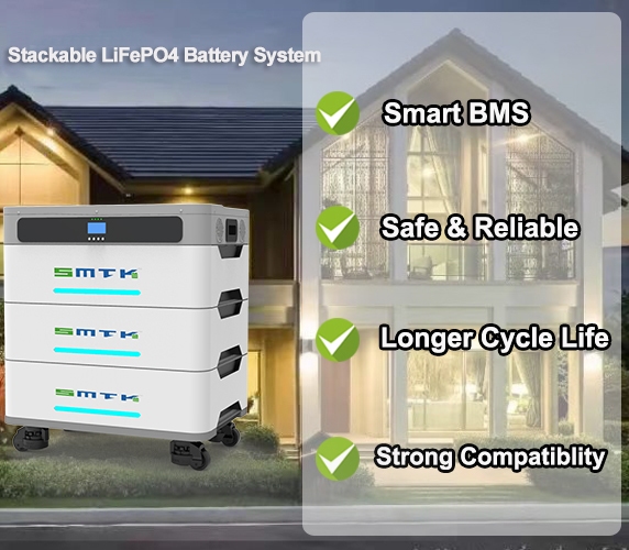 Stacked Energy Storage Battery 5Kwh-20Kwh High-Density Lithium Modular Design Solar Power Storage System