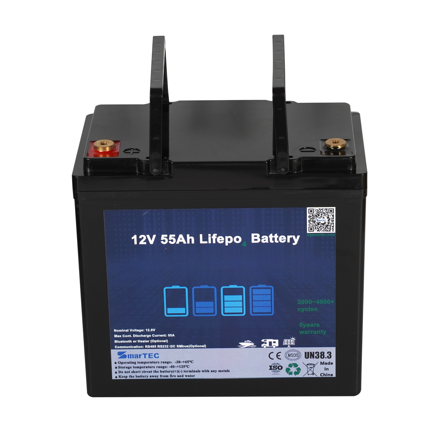 12V 50AH LiFePO4 Golf Cart Battery Deep Cycle Renewable Energy Storage SmarTEC