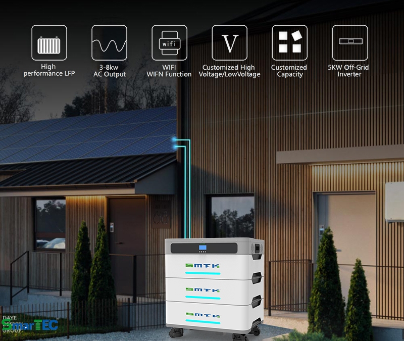 Stacked Energy Storage Battery 5Kwh-20Kwh High-Density Lithium Modular Design Solar Power Storage System