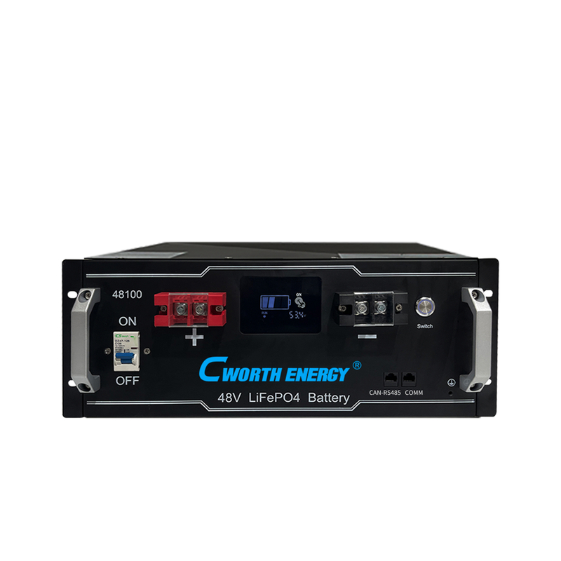 LiFePO4 Battery 48V 5kWh 6000 Cycles 100A Max Charge Discharge for Solar Energy Storage System