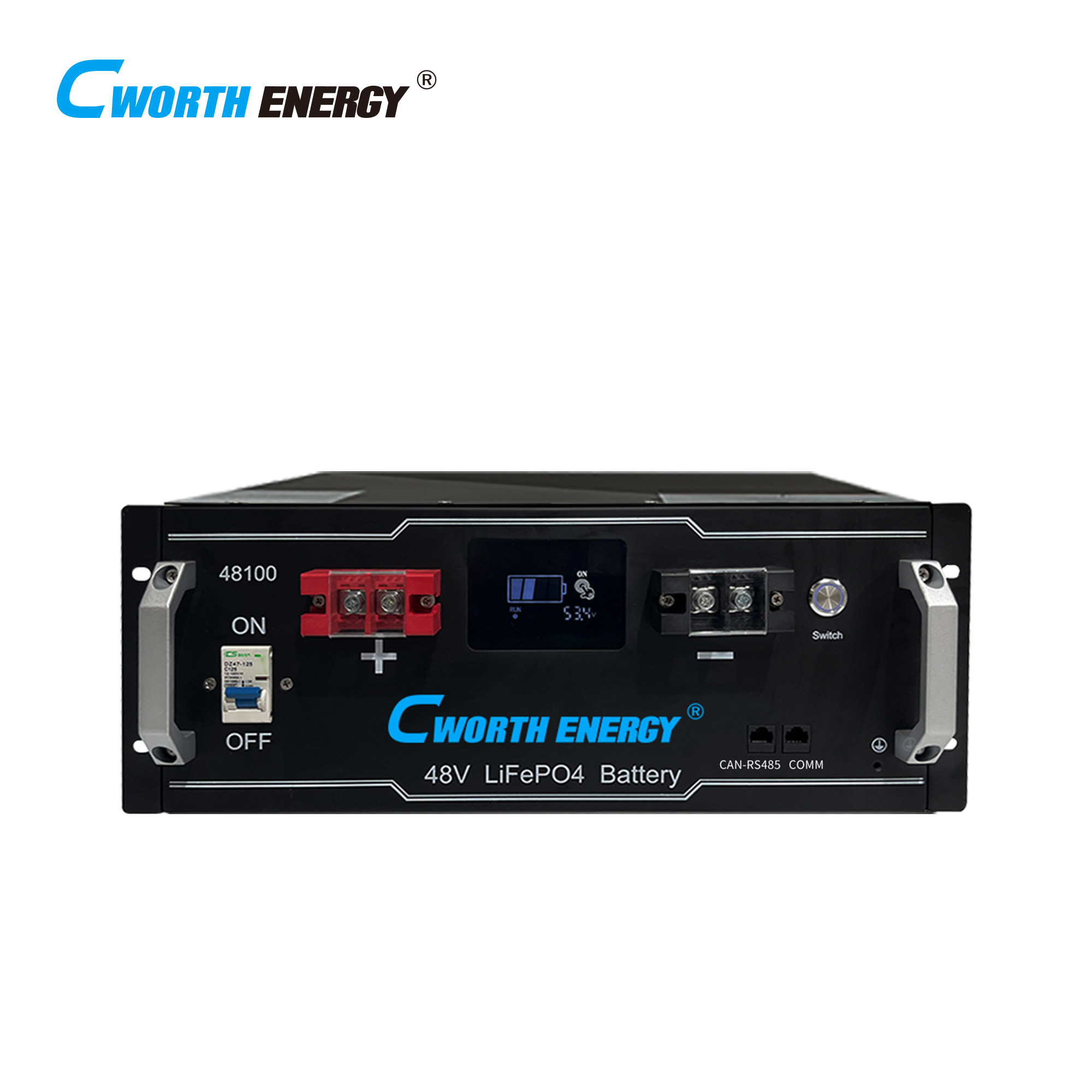 LiFePO4 Battery 48V 5kWh 6000 Cycles 100A Max Charge Discharge for Solar Energy Storage System