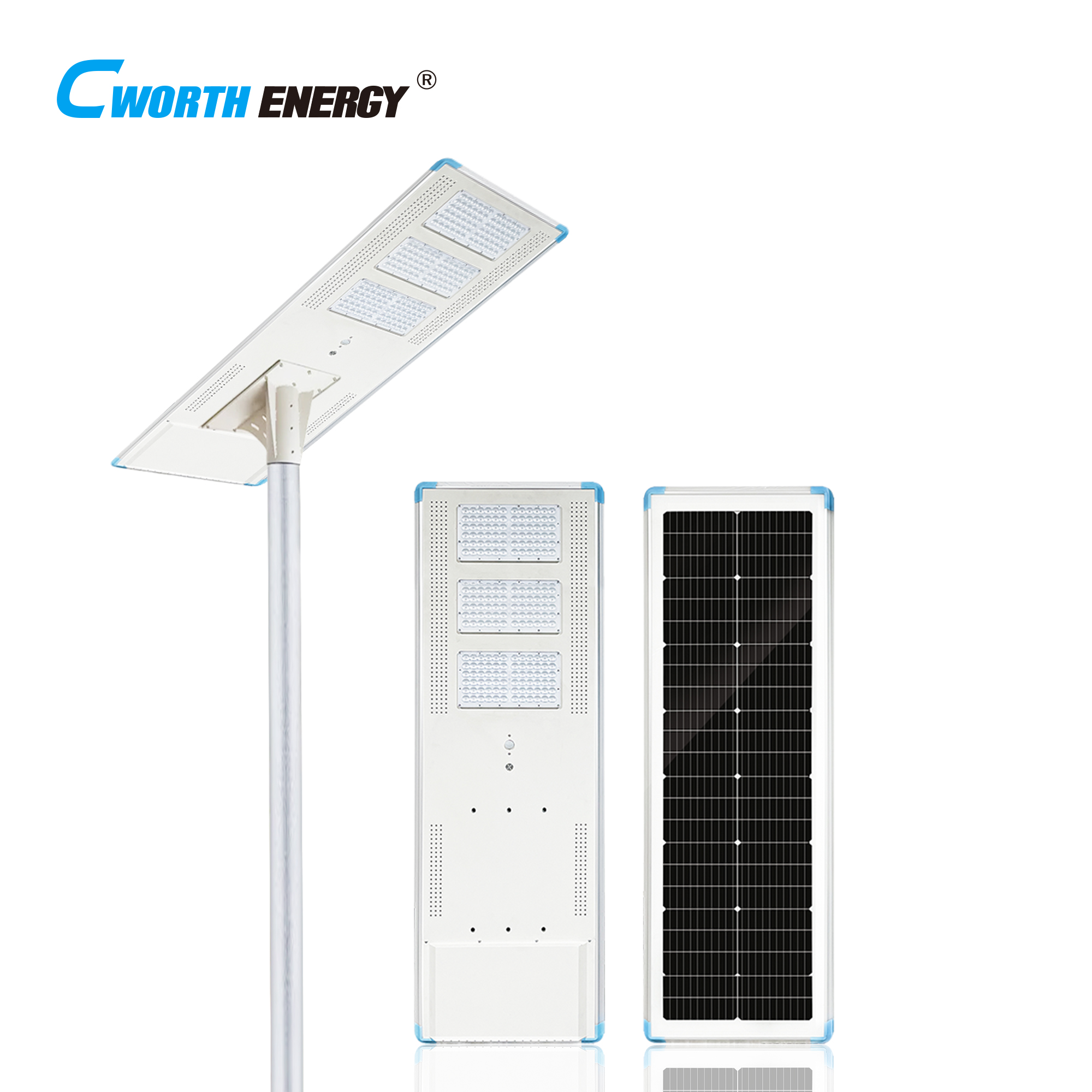 Solar Street Light 100W Integrated Solar Panel 145W 920Wh Lithium Battery IP65 Waterproof for Outdoor Road Lighting