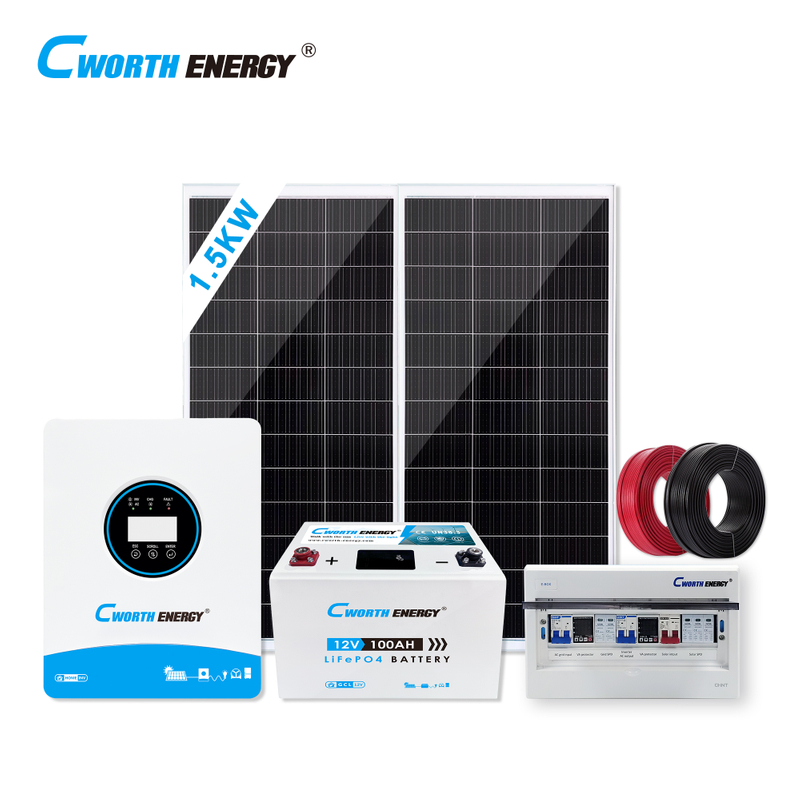 1.5KW Solar Energy System 1.8KVA gcl-12100 1.28KWH 12V Off-Grid Residential Power Supply Solution