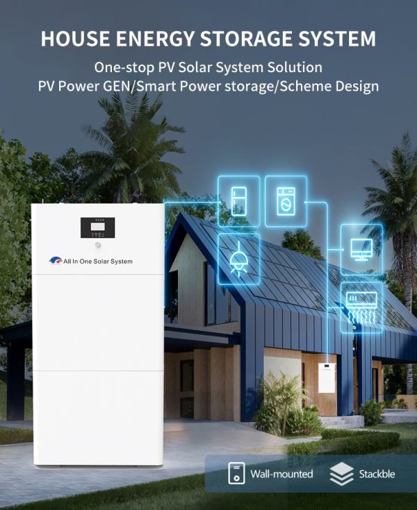 48V 100Ah All-in-One Lithium Ion Battery and Inverter 5kWh 10kWh Solar Energy Storage System for Home Use