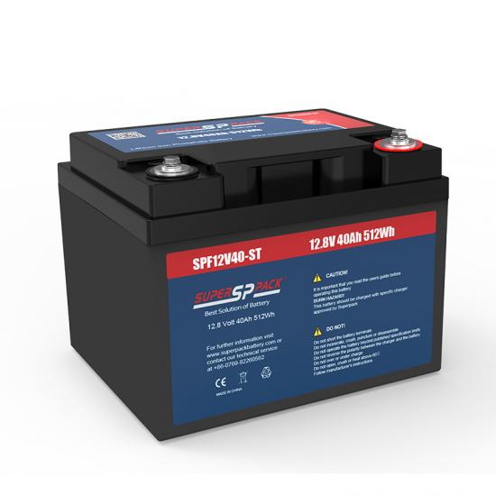 12.8V40Ah Lithium Iron Phosphate Battery 512Wh High Cycle Life for Solar Storage, RVs, Marine Trolling Motors Superpack