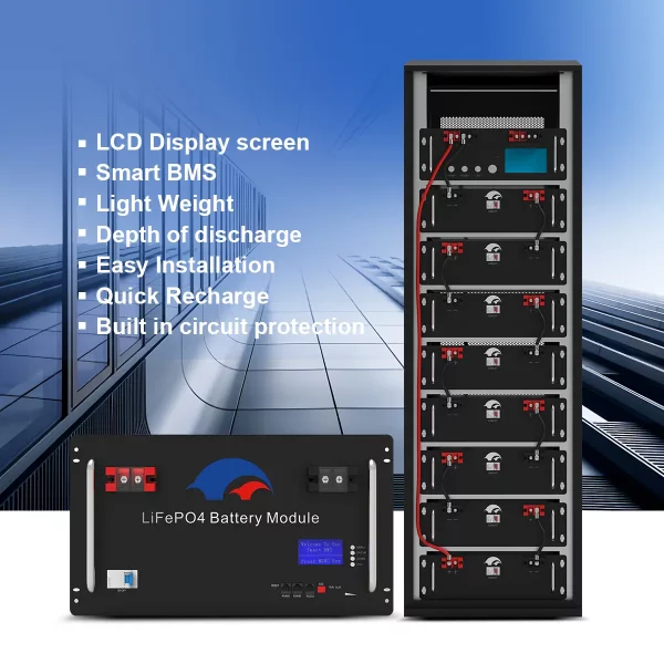 51.2V 100AH Rack Mount LiFePO4 Battery High-Density Energy Storage for Solar & Telecom Applications