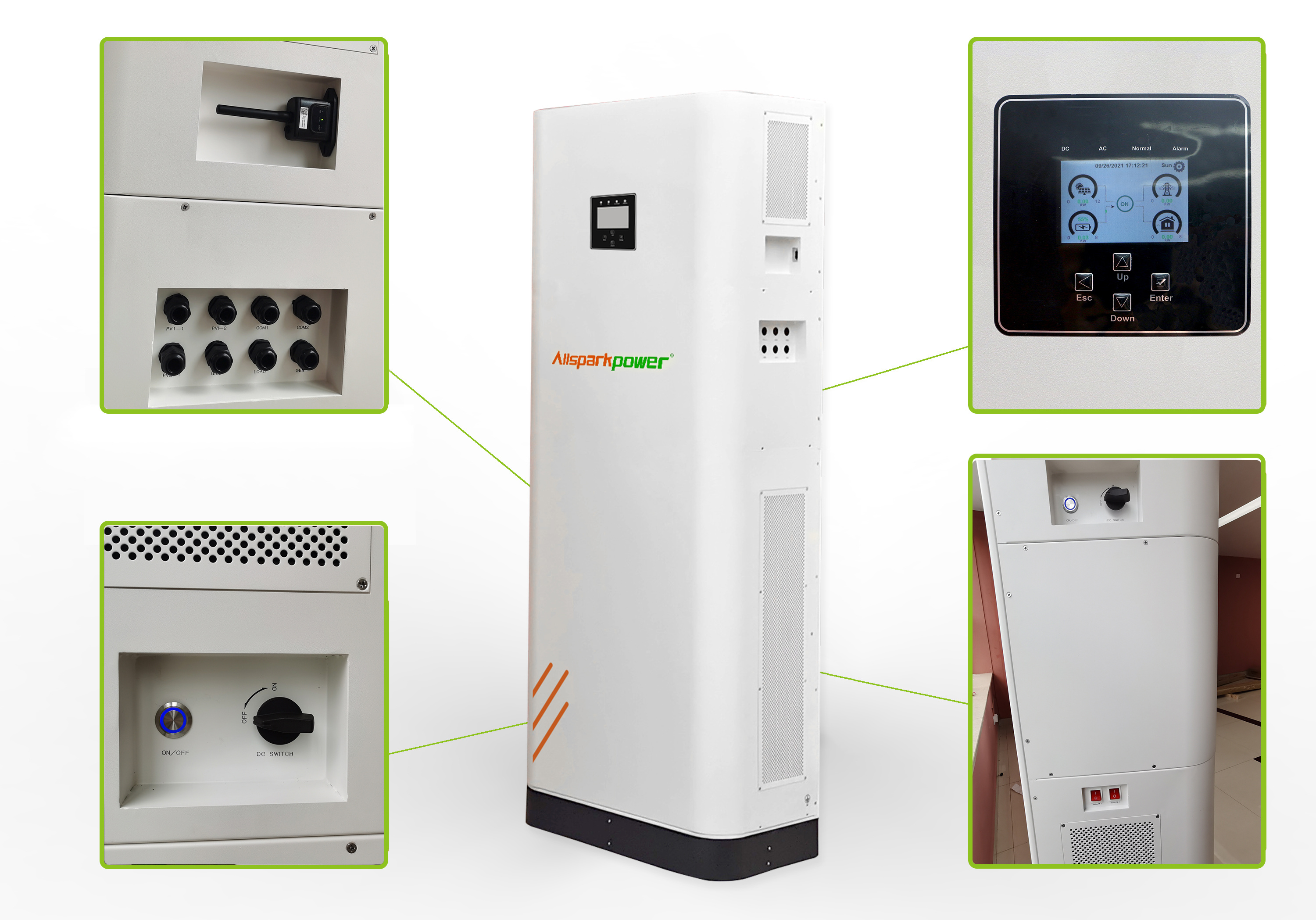 LiFePO4 Battery 19.2kWh Home Energy Storage System 48V 8kW Output for Solar Backup Power Allsparkpower